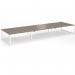 Connex Plus O Frame 5400 x 1600 x 725mm Back to Back Desk (6 x 1800mm) - White Frame Nebraska Oak Top HCO5416-WH-NO