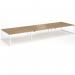 Connex Plus O Frame 5400 x 1600 x 725mm Back to Back Desk (6 x 1800mm) - White Frame Oak Top HCO5416-WH-O
