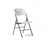 Hebe steel folding chair with blow moulded seat and back - 4 Units per box - White HEB100-G-WH