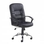 Hertford high back managers chair - black leather faced HER300T1