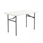 Hoya steel framed table with blow moulded top - 1220 wide HFL1220-G-WH