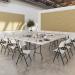 Hoya steel framed table with blow moulded top - 1520 wide HFL1520-G-WH