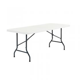 Hoya steel framed table with blow moulded top - 1520 wide HFL1520-G-WH