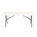 Hoya steel framed table with blow moulded top - 1830 wide HFL1830-G-WH