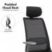 Holden mesh back operator chair with black fabric seat and headrest - Aluminium base and arms with black mesh back HOL300T1-K