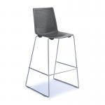 Harmony multi-purpose stool with chrome sled frame - grey HRM509C-GR