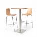 Fundamental dining stool in beech with chrome frame HS2010-B-C