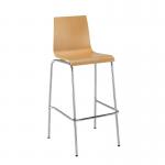 Fundamental dining stool in beech with chrome frame HS2010-B-C