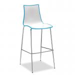 Gecko shell dining stool with chrome legs - blue HS8301-BL