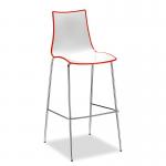 Gecko shell dining stool with white legs - red