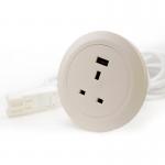 Ion in-surface power module 1 x UK sockets, 1 x USB Charger (type A) - white ION-1-WH