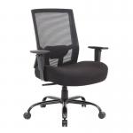 Isla bariatric operator chair with black fabric seat and mesh back ISL300T1-K