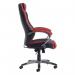 Jensen high back executive chair - black and red faux leather JEN300T1