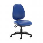 Jota high back operator chair with no arms - Ocean Blue vinyl JH40-000-74465