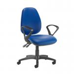 Jota high back operator chair with fixed arms - Ocean Blue vinyl JH43-000-74465