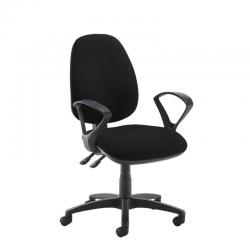 Cheap Stationery Supply of Jota high back operator chair with fixed arms - black Office Statationery