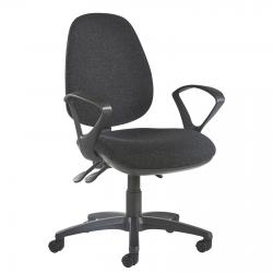 Cheap Stationery Supply of Jota high back operator chair with fixed arms - charcoal Office Statationery