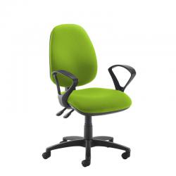 Cheap Stationery Supply of Jota high back operator chair with fixed arms - green Office Statationery