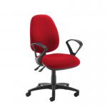 Jota high back operator chair with fixed arms - red JH43-000-RED
