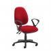 Jota high back operator chair with fixed arms - Belize Red