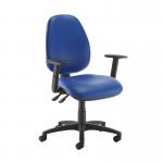 Jota high back operator chair with adjustable arms - Ocean Blue vinyl JH44-000-74465