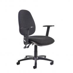 Cheap Stationery Supply of Jota high back operator chair with adjustable arms - charcoal Office Statationery