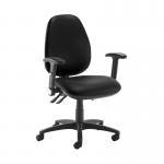 Jota high back operator chair with folding arms - Nero Black vinyl JH46-000-00110
