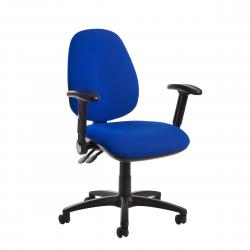 Cheap Stationery Supply of Jota high back operator chair with folding arms - blue Office Statationery