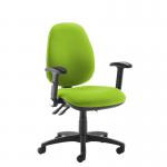 Jota high back operator chair with folding arms - green JH46-000-GRN