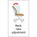 Jota high back operator chair with folding arms - Belize Red