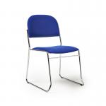 Jive stacking chair with chrome frame in blue fabric JIV300C-B