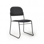 Jive stacking chair with black frame in black fabric JIV300K-K