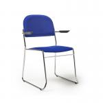 Jive stacking armchair with chrome frame in blue fabric JIV301C-B