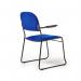 Jive stacking armchair with black frame in blue fabric JIV301K-B