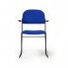 Jive stacking armchair with black frame in blue fabric JIV301K-B