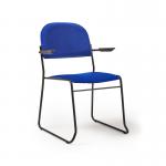 Jive stacking armchair with black frame in blue fabric JIV301K-B