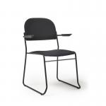 Jive stacking armchair with black frame in black fabric JIV301K-K