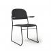 Jive stacking armchair with black frame in black fabric JIV301K-K
