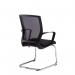 Jonas black mesh back visitors chair with black fabric seat and chrome cantilever frame JNS100C1-K