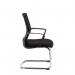 Jonas black mesh back visitors chair with black fabric seat and chrome cantilever frame JNS100C1-K