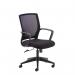 Jonas black mesh back operator chair with black fabric seat and black base JNS300T1-K