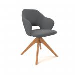Jude single seater lounge chair with pyramid oak legs - elapse grey JUD03-EG