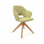 Jude single seater lounge chair with pyramid oak legs - endurance green JUD03-EN