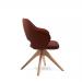 Jude single seater lounge chair with pyramid oak legs - extent red