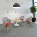Jude single seater lounge chair with pyramid oak legs - forecast grey back with extent red seat JUD03-FG-ER