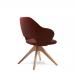 Jude single seater lounge chair with pyramid oak legs - forecast grey seat with extent red back and arms