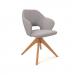 Jude single seater lounge chair with pyramid oak legs - late grey