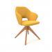 Jude single seater lounge chair with pyramid oak legs - lifetime yellow