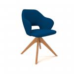 Jude single seater lounge chair with pyramid oak legs - maturity blue JUD03-MB