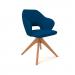 Jude single seater lounge chair with pyramid oak legs - maturity blue
